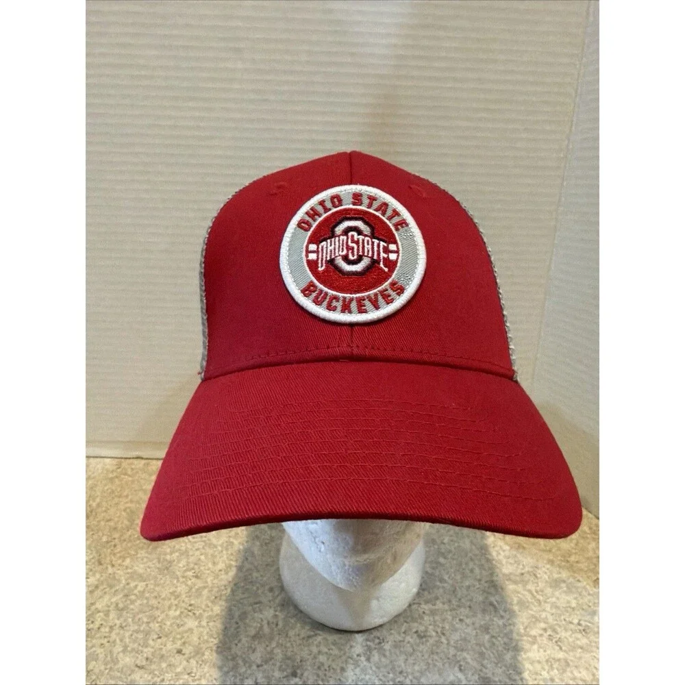 Ohio State Buckeyes Fan Favorite Mesh Trucker Snapback Hat Red Gray